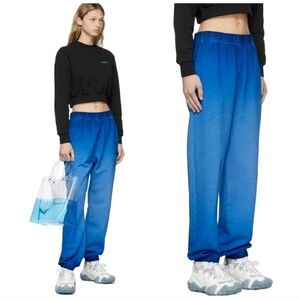 Opening Ceremony Blue Cotton Ombre Rose Crest Sweatpants Comfort Size Small